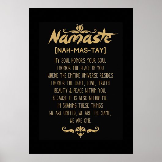 Inspirerende boeddhisme Namaste Definition Poster (Voorkant)