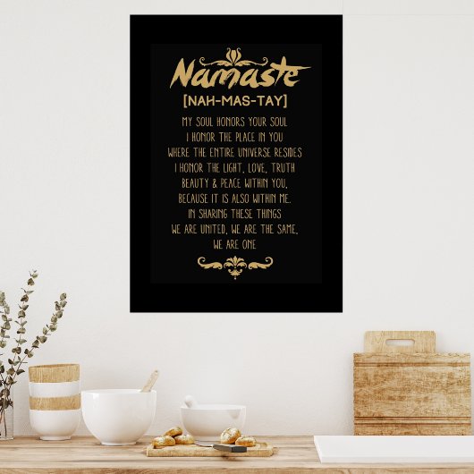 Inspirerende boeddhisme Namaste Definition Poster (Keuken)