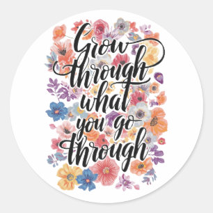 Inspirerende boodschap van veerkracht en kracht ronde sticker