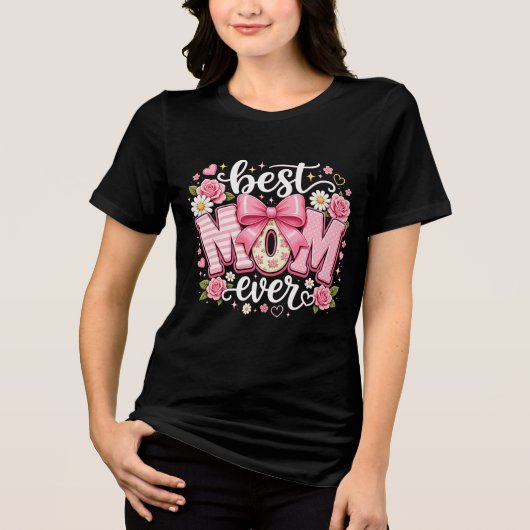 Inspirerende Boog Beste Moeder Ooit Tri-Blend Shirt (Voorkant)