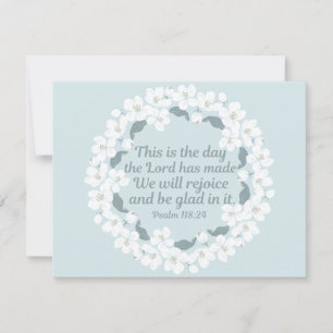 Inspirerende christelijke psalm 118:24 Verblijd u Kaart