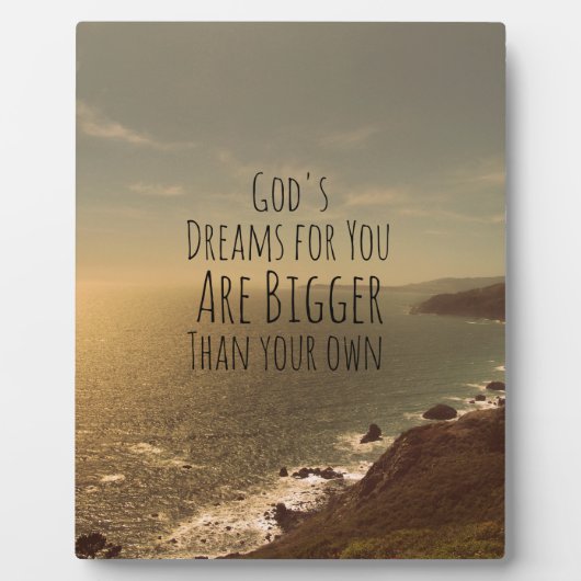 Inspirerende christelijke quote Gods dromen voor j Fotoplaat (Voorkant)