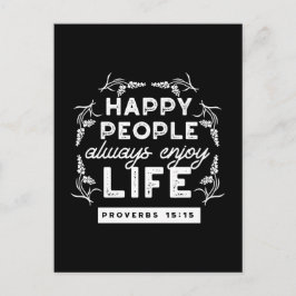 Inspirerende christelijke quote uit Spreuken 15:15 Briefkaart