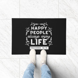 Inspirerende christelijke quote uit Spreuken 15:15 Deurmat