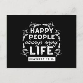 Inspirerende christelijke quote uit Spreuken 15:15 Feestdagenkaart