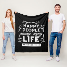 Inspirerende christelijke quote uit Spreuken 15:15 Fleece Deken
