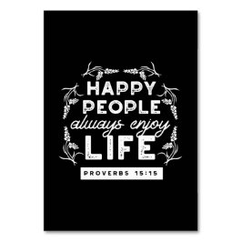 Inspirerende christelijke quote uit Spreuken 15:15 Kaart