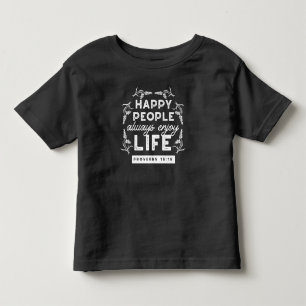 Inspirerende christelijke quote uit Spreuken 15:15 Kinder Shirts