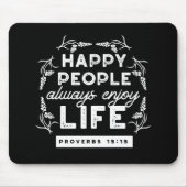 Inspirerende christelijke quote uit Spreuken 15:15 Muismat (Voorkant)
