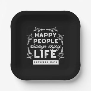 Inspirerende christelijke quote uit Spreuken 15:15 Papieren Bordje
