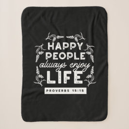 Inspirerende christelijke quote uit Spreuken 15:15 Sherpa Deken