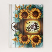Inspirerende christelijke zonnebloem legpuzzel (Verticaal)