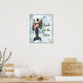 Inspirerende citaat kunst reik naar de sterren bor poster (Keuken)