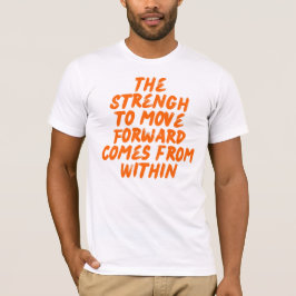 Inspirerende citaat minimalistische typografie t-shirt