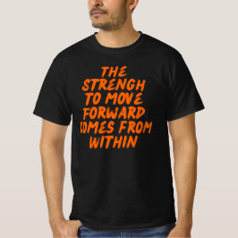Inspirerende citaat minimalistische typografie t-shirt