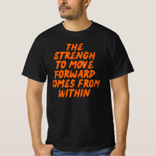 Inspirerende citaat minimalistische typografie t-shirt