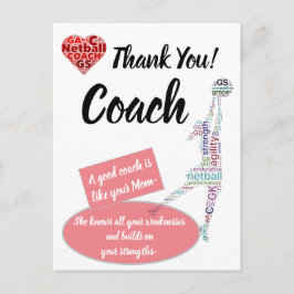 Inspirerende citaat Netball Coach Bedankt Briefkaart