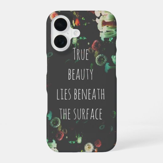 Inspirerende citaat over koraalrif iPhone 16 hoesje (Achterkant)