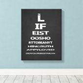 Inspirerende citaat schoolbord oogkaart sjabloon canvas afdruk (Insitu (Houten vloer))