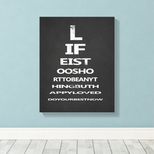 Inspirerende citaat schoolbord oogkaart sjabloon canvas afdruk (Insitu (Houten vloer))