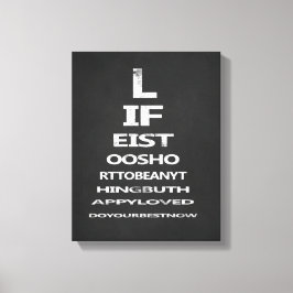 Inspirerende citaat schoolbord oogkaart sjabloon canvas afdruk