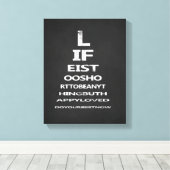 Inspirerende citaat schoolbord oogkaart sjabloon canvas afdruk (Insitu (Houten vloer))