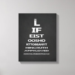 Inspirerende citaat schoolbord oogkaart sjabloon canvas afdruk