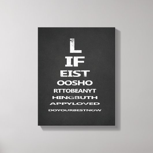 Inspirerende citaat schoolbord oogkaart sjabloon canvas afdruk (Voorkant)