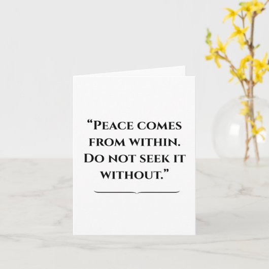 Inspirerende citaat van Budda Kaart (Gele Bloem)