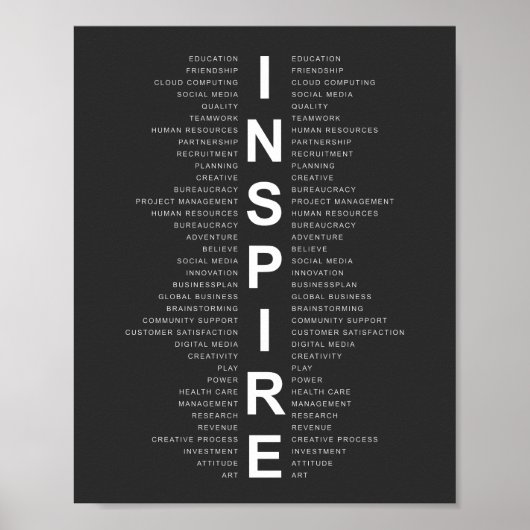 Inspirerende Citaat voor Kantoor, het Werk en Huis Poster (Voorkant)