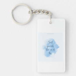 Inspirerende citaatsleutelhanger in blauwe waterve sleutelhanger