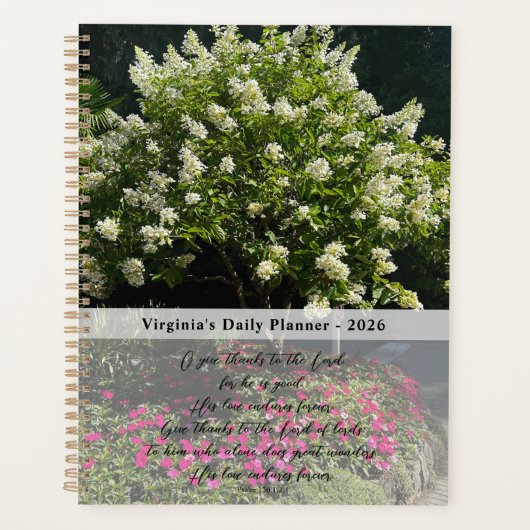 Inspirerende citaten bloem foto dagelijkse planner (Voorkant)
