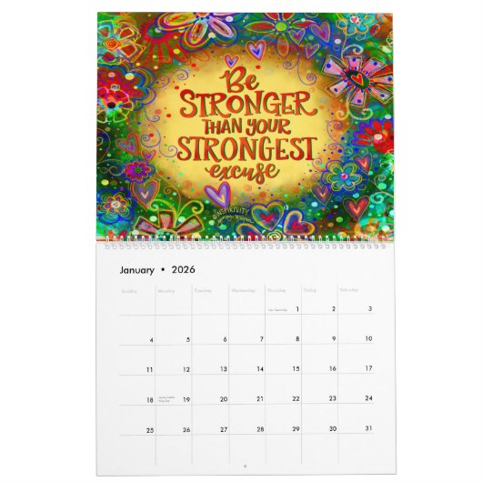 Inspirerende citaten Kleurrijke grillige inspirati Kalender (Jan 2026)