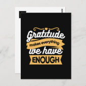 Inspirerende dankbaarheid typografie citaten briefkaart (Voorkant / Achterkant)