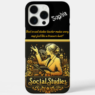 Inspirerende docent presenteert sociale studies iPhone 16 pro max hoesje