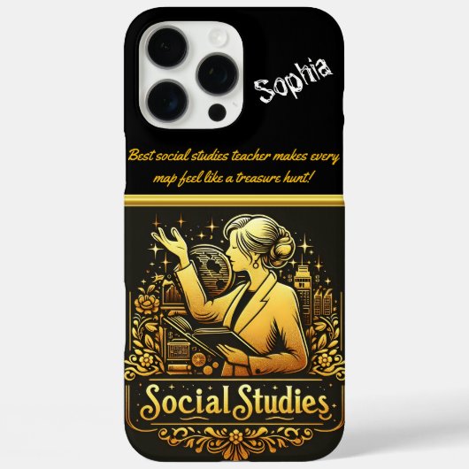 Inspirerende docent presenteert sociale studies Case-Mate iPhone case (Achterkant)