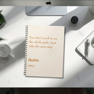 Inspirerende doel citaat in beige crème notitieboek