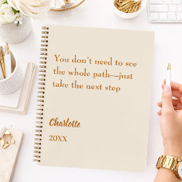 Inspirerende doel citaat in beige crème notitieboek