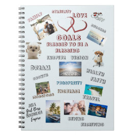 Inspirerende Doelen Visie Bord Collage Foto's Notitieboek