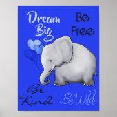 Inspirerende Droom Grote Mooie Olifant Babykamer Poster (Voorkant)