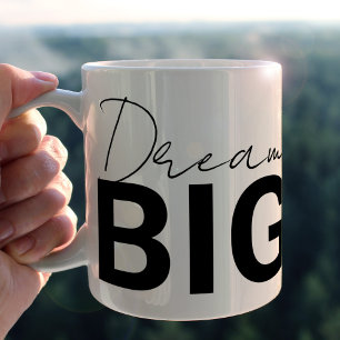 Inspirerende droom grote typografie koffiemok