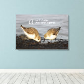 Inspirerende "Een maaltijd is beter ..." Drieteens Canvas Afdruk (Insitu (Houten vloer))