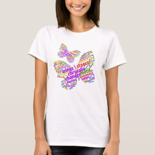 Inspirerende Elegante Vlinder Tag Cloud T-shirt