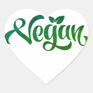 Inspirerende en motiverende vegan Logo Hart Sticker