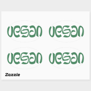 Inspirerende en motiverende vegan Logo Ovale Sticker
