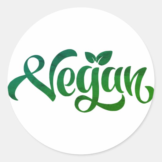 Inspirerende en motiverende vegan Logo Ronde Sticker (Voorkant)