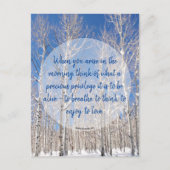 Inspirerende Espen Winterlandschap Foto & Citaat Briefkaart (Voorkant)