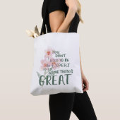 Inspirerende Expert Groot Citaat Bloemschoudertas Tote Bag (Dichtbij)