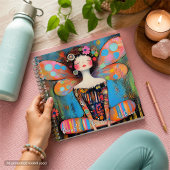 Inspirerende fee die yoga doet Aangepaste quote Notitieboek