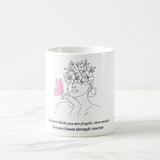 Inspirerende feministische citatlijn kunst koffiemok